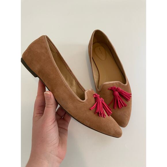 Hush Puppies Shoes - Hush Puppies Women's Size 10 Flats Brown Pink Tassel Moccasins Bounce